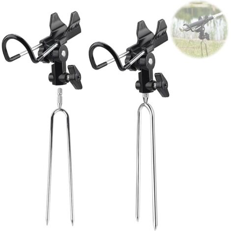 Support de Canne à Pêche, 2 pièces Porte Canne à Pêche Pour Pêche, Inox 360° Support de Canne à PêChe En RéGlable En Acier Inoxydable, pour la pêche au bord (Noir)