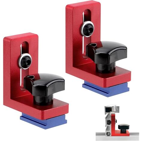 30 Type Mitre Track Stop Block, T Slot Mitre Track Stop, 2 Butées de Rail en T, Rail De Travail Du Bois Goulotte Connecteur, Alliage D'Aluminium Butées Coulissantes pour le Travail du Bois