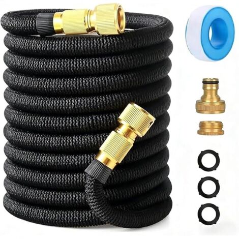 Tuyau d'arrosage extensible professionnel de 60 m avec raccords en laiton de 1,2 cm à 1,9 cm, tuyau d'arrosage étanche pour animaux domestiques et de voiture, nettoyage, arrosage de pelouse