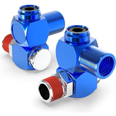 2 pièces 1/4" BSP articulation rotative à 360 degrés, raccords pneumatiques, accessoires d'outils pneumatiques (1/5)