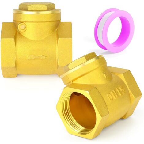 2 pièces clapet anti-retour à battant en laiton, clapet anti-retour femelle 1/2" BSP, raccord de plomberie pour empêcher le refoulement du fluide pour l'huile, l'eau, le gaz et l'air
