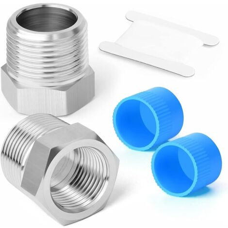 2 pièces 1/4 "femelle BSP à 3/8" BSP mâle forgeage réducteur douille hexagonale, adapté pour le raccordement de tuyaux