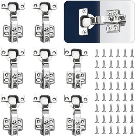 8 Charnières Porte Placard - Charnières Porte Cuisine Avec Amortisseur 35mm - Charniere Porte Cuisine - Charniere Meuble - Pour Armoires, Dressing Et Cuisine Moderne