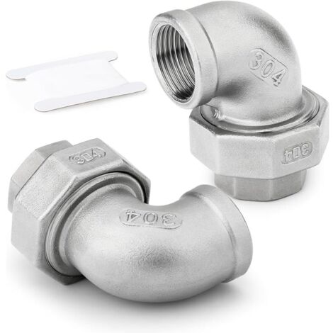 2 pièce 1" BSP Elbow femelle raccords de tuyau 304, raccord de tuyau