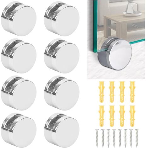 8 Pièces Miroir Clips en Alliage de Zinc, Support Mural pour Miroir et Verre de 3-7mm D'épaisseur, avec 8 Vis en Acier Inoxydable et 8 Chevilles (1/5)