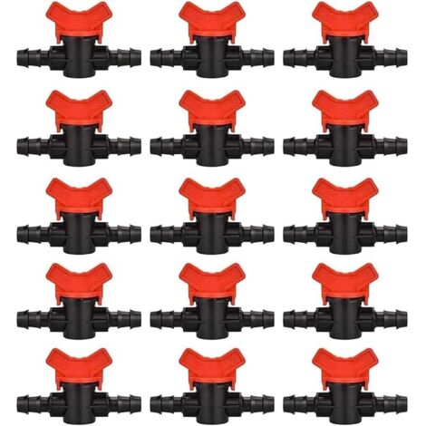 Lot de 15 Vanne Commutation d'Irrigation, Robinet d'arrosage goutte à goutte 16mm, valve 16 mm