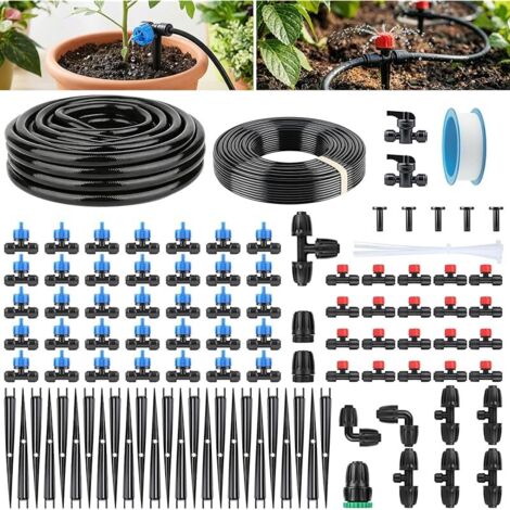 Système D'irrigation Arrosage Automatique pour Jardin 101Pcs [15M + 15M Tuyaux D'irrigation], Arrosage Jardin à Pression Équilibrée pour Jardins, Serres, Terrasses, Pelouse