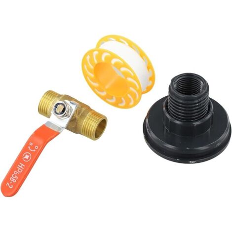 Robinet à boisseau sphérique en laiton 1/2" pour filetage mâle BSP avec poignée à levier, compatible avec raccord de tuyau pour équipement d'arrosage de la maison et du jardin (1,27 cm)