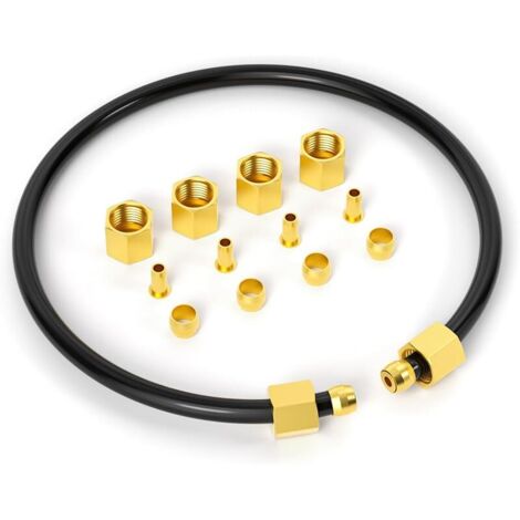 12pièces 6mm Air Compressor Unloader Tube Kit, Contains 6mm Sleeve Ferrules, Compression Insert and Compression Nut