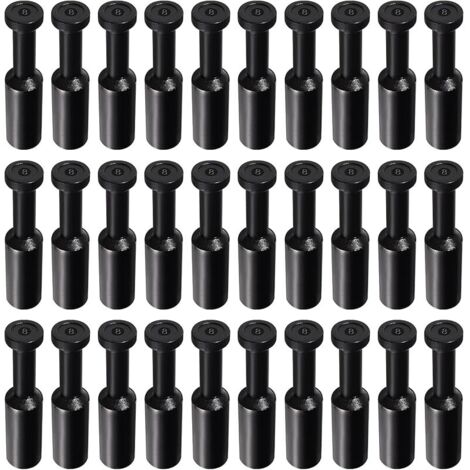 30 Pièces 8mm OD Obturation Pneumatique, Bouchons Raccords à Pousser, Lot de Bouchons d'obturation de Style Bouchon Pneumatique, pour Raccords de Raccordement de Tube de 8mm, Noir