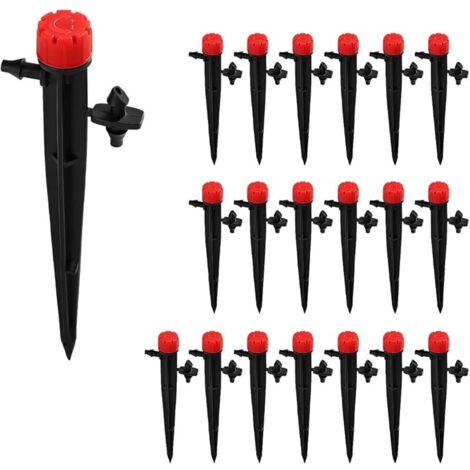 20 Pièces Goutteur Irrigation Réglable,360 Degrés 8-Trou Avec Double Crochet Micro Asperseur Goutte à Goutte,Goutteur d'Irrigation Insertion(Rouge)