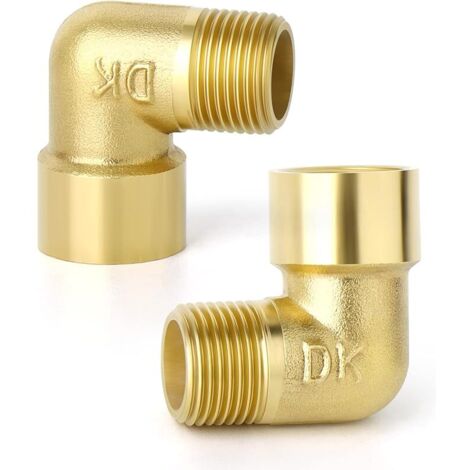 2 pièces 1/4 "BSP laiton femelle à mâle 90 degrés coude connecteur de tuyau, adapté pour le raccordement de tuyau…