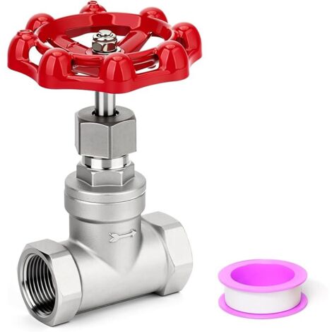 3/4" BSP 304 en acier inoxydable femelle x femelle robinet à soupape à usage intensif, vanne rotative avec poignée à roue pour eau, huile, gaz 200 WOG