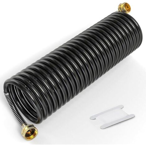7.5m PU Recoil Garden Water Hose With 3/4" GHT Brass Fittings Retractable, Swivel Female For Boating, Pool & Spa, RV, Home And Garden