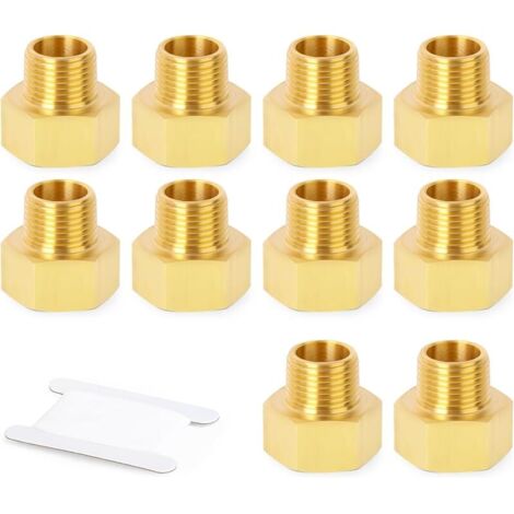 10 pièces Brass Pipe Fitting,1/2-pouce Male Pipe x 3/4-pouce Female Pipe Reducer Adapter (1/5)