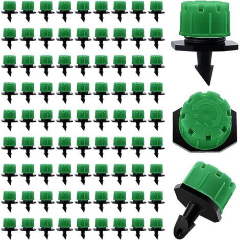 90 Pièces Goutteur Irrigation Réglable, Réglable Micro Drip Irrigation Arroseurs Émetteur, Tête de Gicleurs D'irrigation pour Parterres de Fleurs, Jardins, Pelouse à Plante, Vert Foncé (1/5)