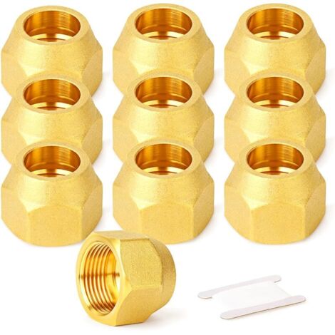 10pièces laiton SAE 45 degrés tube d'allumage raccord, écrou d'allumage 3/8 "écrou d'allumage de l'air conditionné