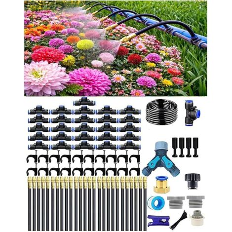 Système d'Irrigation Goutte-à-Goutte, Arrosage Automatique de Jardin, Buse Brumisatrice Réglable 360°, Tête d'Arroseur Rotative à Haut Débit pour Jardin, Terrasse et Plantes en Pot