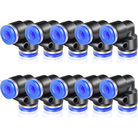 10 Pcs Coude 6mm Tube OD Push to Connect Tube Pneumatique Raccords Push Lock (PV6)