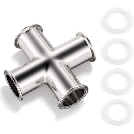 Collier de serrage à 4 voies adapté à un tube de 1-1/2" de diamètre extérieur Raccord sanitaire en acier inoxydable 304 Tri-clamp de 1,5" Bride à ferrule de 50,5 mm