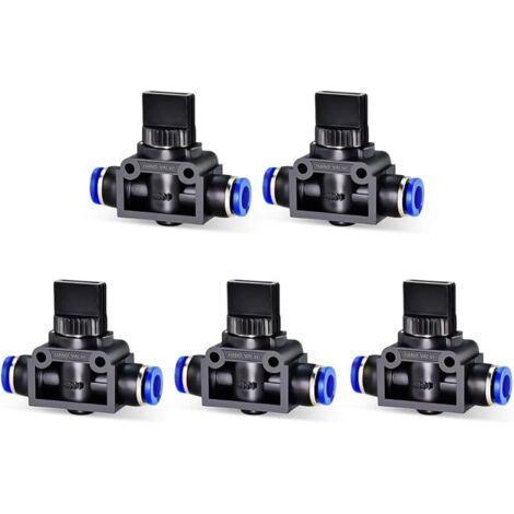 5pcs 8mm manchon de carte diamètre extérieur Push air Control robinet à boisseau sphérique raccord de vanne pneumatique