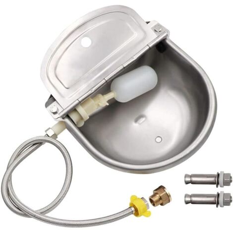 4 in 1 Abreuvoir Automatique pour Bovins avec Tube en Acier Inoxydable pour Mouton, chèvre, Cheval, Bol d'eau pour Chien Gamelle Automatique pour Cheval