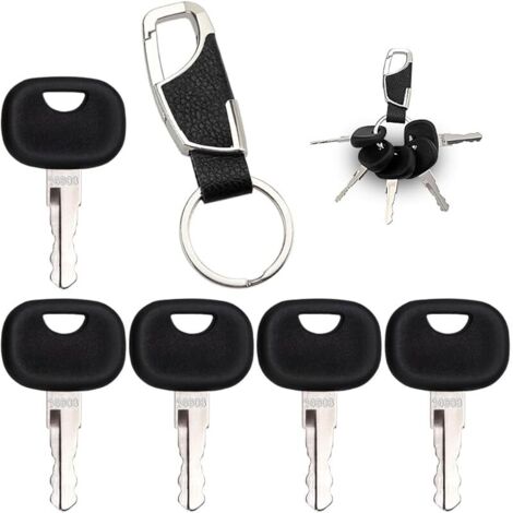 5 Pièces 14603 Clé de Contact, Clés D'allumage de Rechange Compatibles, avec Porte Clés, Compatible avec Mini Pelle Chariot Élévateur Chargeuse Sur Pneus (1/5)
