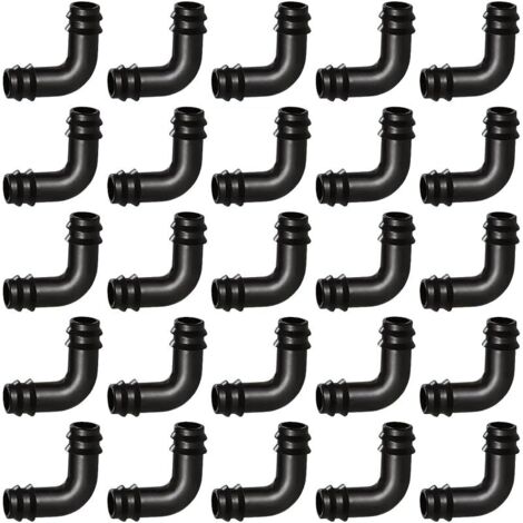 25 Pièces 16mm Connecteurs de Tuyaux, Connecteur de Tuyau Cannelé en Plastique, Raccord D'irrigation, Connecteurs Barbelés de Tuyaux pour Système D'Irrigation, Coude (1/5)