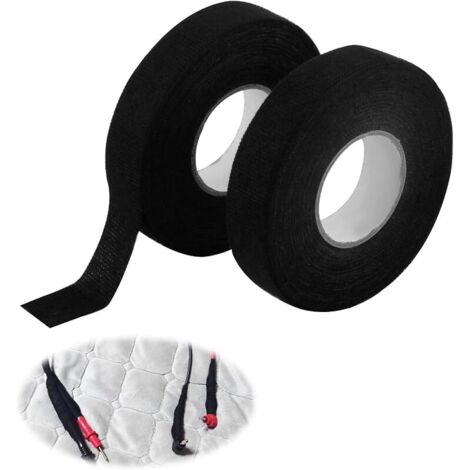 Ruban Adhésif pour Faisceau de Câblage Automobile, Ruban de Câbles Résistant à la Chaleur, Ruban de Câbles Noir, Ruban Adhésif Isolant électrique, Tissu pour Faisceaux (2PCS) (1/5)
