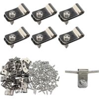 50 Pcs Stainless Steel Fence Fixing Clamps, Wire Mesh Mounting Clips, Screws Included, Hard Wire Mesh Fixing On Wall, Rigid Wire Clip On Pole, Fence Wire Clips