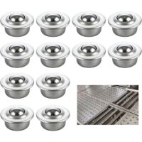 12 Pieces Ball Transfer Steel Casters, Universal Steel Ball Bearings, Universal Metal Mounted Ball Casters, for Packaging and Industrial Transport
