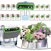 Système d'irrigation Goutte à Goutte Automatique WiFi avec Pompe Double, Kit d'irrigation Intérieur Contrôle à APP - Volume d'eau Réglable pour Vacances, Prend en charge jusqu'à 20 Pots