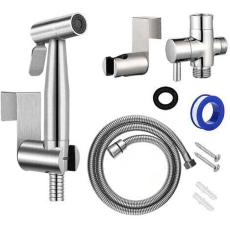 Bidet à main robinet de toilette pulvérisateur bidet d'eau chaude , accessoires de bidet accessoire de douche en acier inoxydable de toilette pour lavabo ou toilette (1/4)