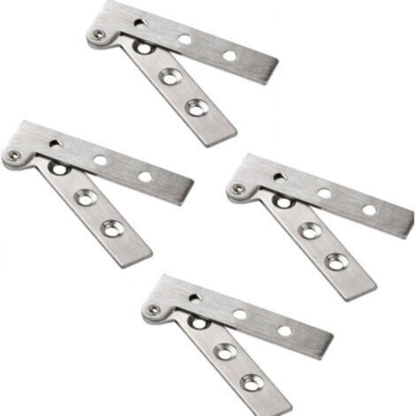 Lot de 4 charnières de porte pivotantes en acier inoxydable à 180 degrés (1/4)