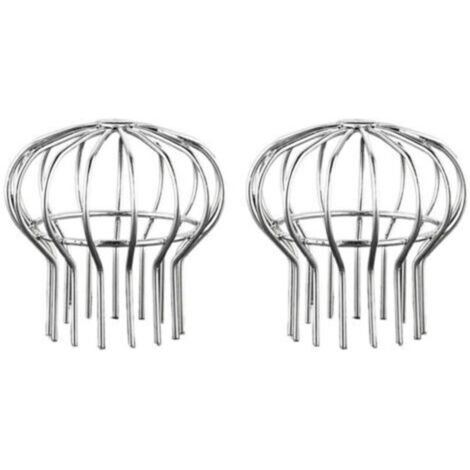 Lot de 2 protections de gouttière en acier inoxydable pour gouttière, protection contre les feuilles, la mousse, la boue et les débris (convient pour un diamètre de trou de 110 mm) (1/4)