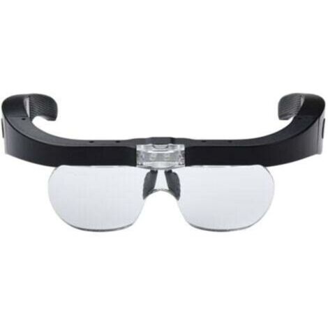 Lunettes Loupe avec 2 Lumières LED, Frontale Grossissantes Casque Loupe Mains Libres pour Couture, Lecture Réparations, Bijoux, Montres et Artisanat, 4 Lentilles Détachables (1/4)