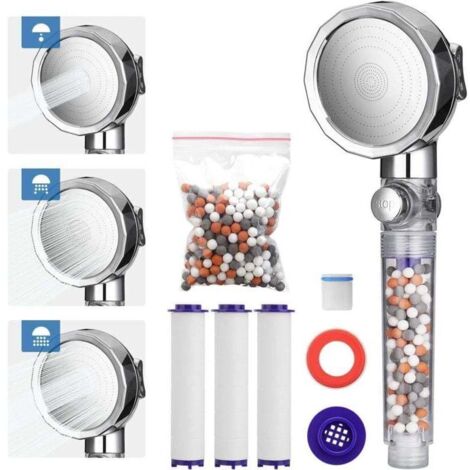 Pommeau Douche Pommeau de Douche Anti Calcaire Filtrant 3 Modes Pomme Douche Economiseur d'eau Haute Pression Universelle douchette (1/4)
