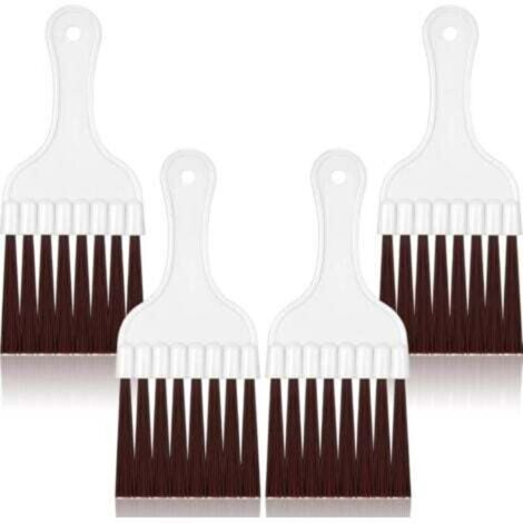 Lot de 4 brosses de nettoyage pour condenseur de climatiseur, brosse de nettoyage pour bobine de réfrigérateur, brosse de nettoyage pour bobine de CVC, petite brosse à fouet en plastique (marron)