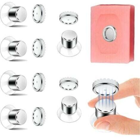Lot de 6 Porte-Savon Magnétique, Porte-Savon à Ventouse - Fixation Solide, Porte-Savon de Douche sans Perçage, Porte-Savon Aimanté en Acier Inoxydable pour Salle de Bain et Cuisine (1/4)