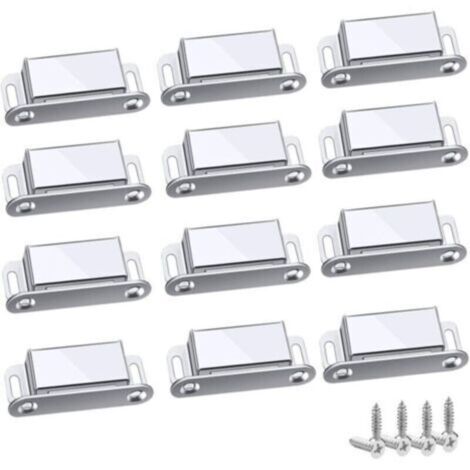 Loquet Magnetique, 12 Pièces Aimants loqueteaux magnétiques Placard Aimant Puissant Robuste Jusqu'à 6kg, Pour Tiroirs Porte de Douche Aimanté Armoire Placard, Cabinet, Meubles (45mm-12pc)-- (1/4)