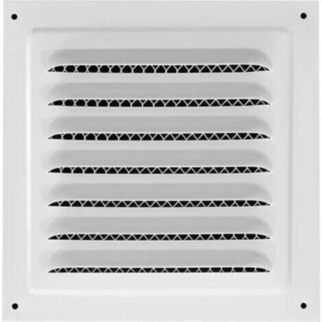 Grille d'aération carrée 20 x 20 cm pour salle de bain, bureau, cuisine avec moustiquaire (1/4)