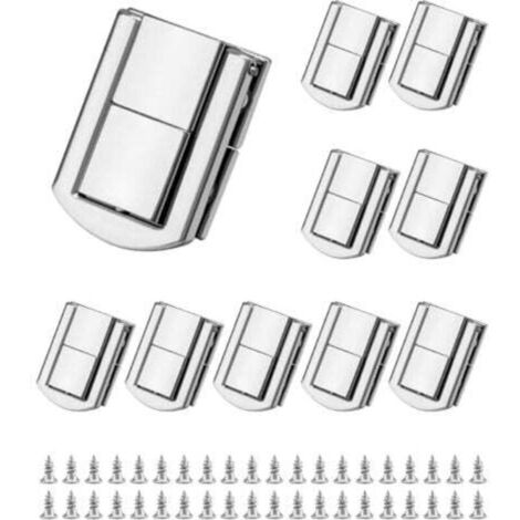 10Pcs Fermoir Boîte à Bijoux en Alliage Galvanisé Anti-rouille Fermoir Coffret Installation Facile Loquet de Verrouillage avec des Vis pour Boîte à Bijoux Coffret en Bois Boîte à Vin (1/4)