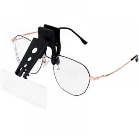 Loupe à clipser pour lunettes avec 3 lentilles interchangeables, clipsable et rabattable mains libres 1,5 x 2,5 x 3,5 x pour la lecture, la couture, les loisirs, la carte