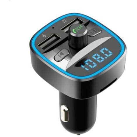 Dual USB Ports 5V/2.4A & 1A, Musique MP3 sans FilChargeur Voiture Support Carte TF/Clé USB Bluetooth Voiture, Transmetteur FM Bluetooth 5.0 Adaptateur Radio Lecteur de , Appels Mains Libres