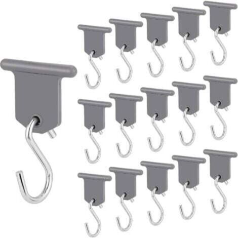 16 Paires Crochet Auvent Camping Car Accessoires Auvent RV Crochet en Forme de S Facile a Installer pour Camping Car Caravane Fournitures Intérieures Extérieures Tente de Noël (Gris) (1/4)
