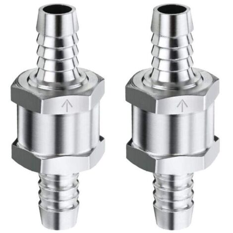 Clapet Anti-Retour, D'aluminium Carburant Non Retour Clapet Anti-Retour, Valve De Contrôle De Carburant, pour Essence Carburateur 6MM 2Pcs A (1/4)
