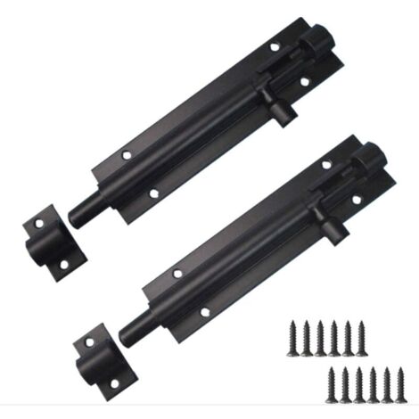 Serrure à boulon de porte à la mode noir 2 pièces,88x25mm,serrure coulissante à boulon en acier inoxydable (1/4)