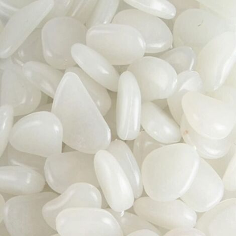 300 Pièces Pierre Lumineuse Galet Lumineux Cailloux Brillants dans Le Noir pavés pour Jardin Passerelle Aquarium Blanc 8-11mm (1/4)