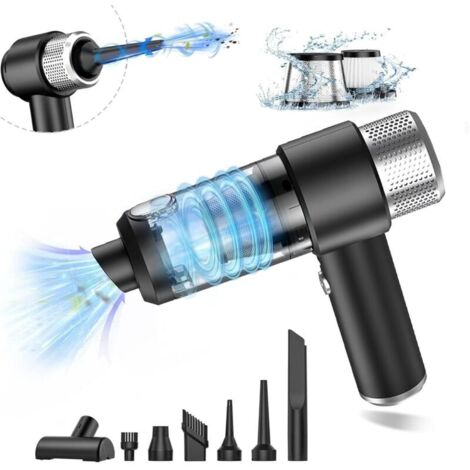 Aspirateur de voiture à main, aspirateur de voiture portable sans fil 2 en 1 et dépoussiéreur d'air avec lumière LED (1/4)