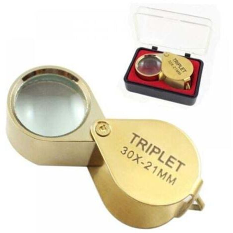 Bijoutier Eye Loupe Verre loupe 30x Loupe avec Boîtier 30x Loupe de Poche Pliable en Verre Loupe Botaniste Loupe Bijoutier 30X Loupe de Poche pour Bijoutier Horloger Lecture de Journal